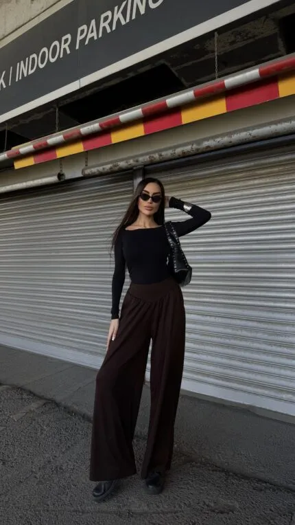 Brown ‘V’ Belt Palazzo