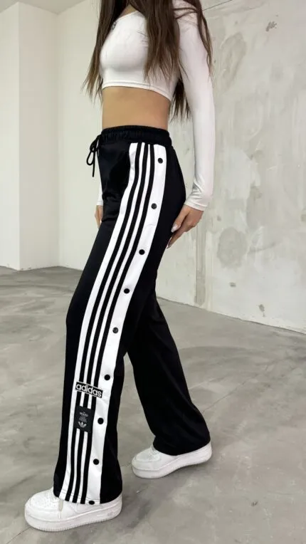 Siyah Adidas Çıtçıtlı Eşofman