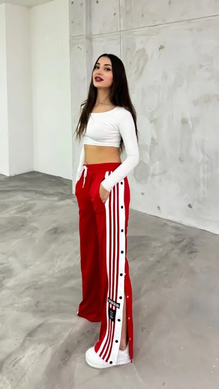 Red Adidas Snap Track Suit