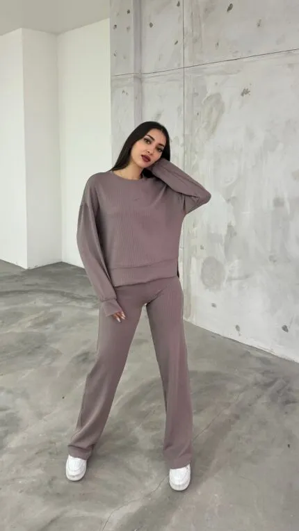 Vizon Kalın Fitilli Palazzo Takım