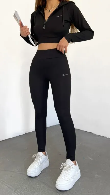 Black Corduroy Leggings Set