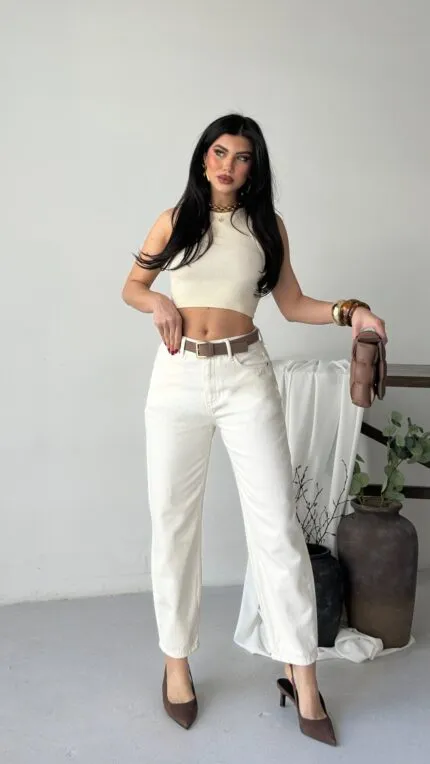 Likrasız Mom Kot Pantolon 7057