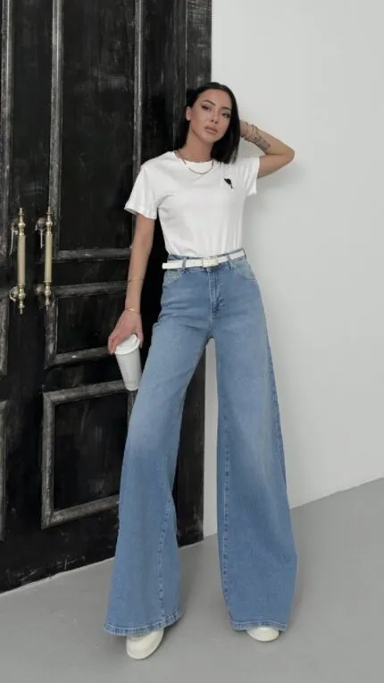 Geniş Paça Kot Pantolon 7082