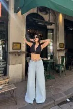 Geniş Paça Kot Pantolon 7082