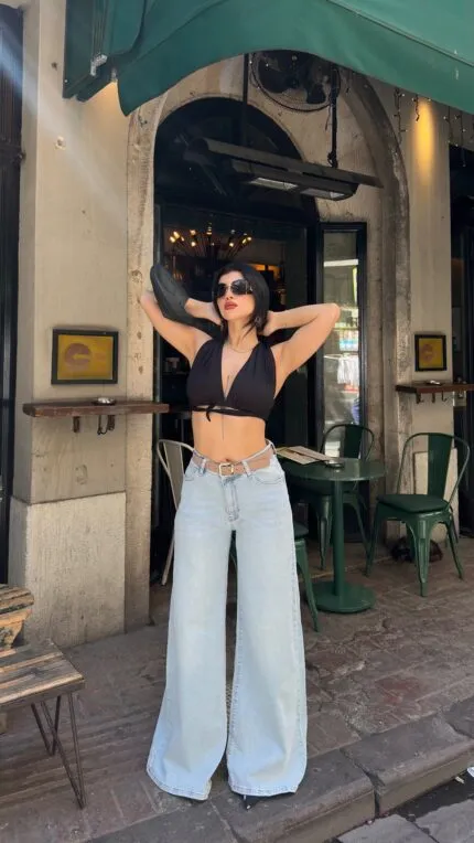 Geniş Paça Kot Pantolon 7082