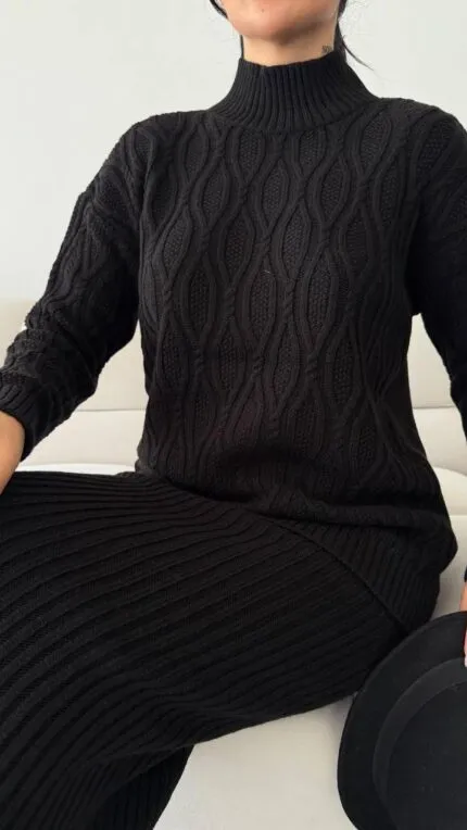 BLACK - BLACK BRAIDED SKIRT SET