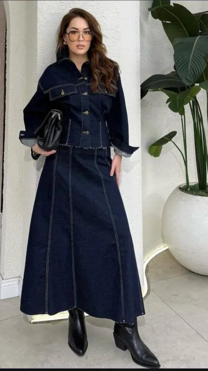 NAVY BLUE – LACİVERT CEKET ETEK KOT TAKIM