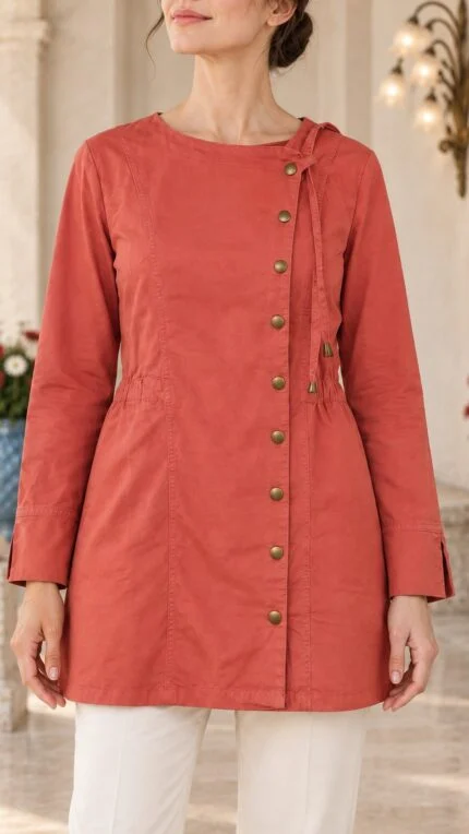 Elastic Waist Mid-Size Shirt 6372